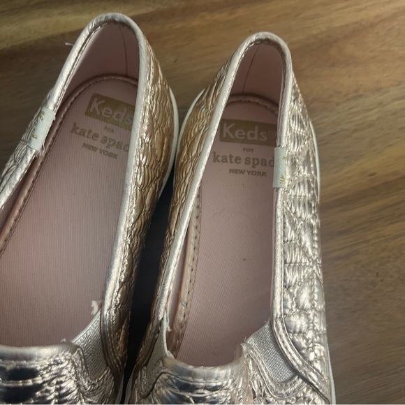 Kate Spade x Keds new york Women's Double Decker Quilted Loafers Champagne Sz 7 - Picture 9 of 10